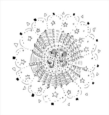 Modern abstract background with hearts in the middle. Vector illustration.