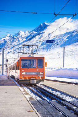 Gornergrat train station at Matterhorn peak, Zermatt clipart