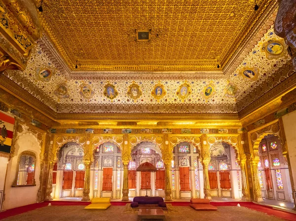 Jodhpur India Feb 2018 Golden Decoration One Many Rooms Mehrangarh — Stock Photo, Image