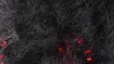 Ateş çelik yünden hızla yayılır.