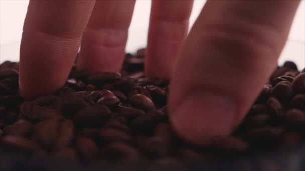 咖啡豆和一杯咖啡中的咖啡 — 图库视频影像