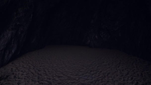有洞穴 海洋和岩石的荒岛 — 图库视频影像
