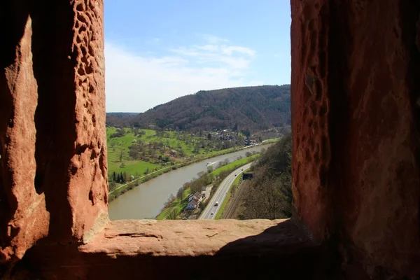 Burgblick auf den Neckar — Stockfoto