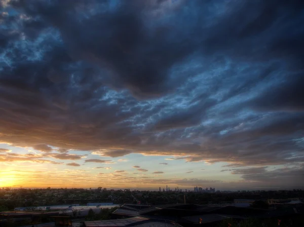 Günbatımı üzerinde Melbourne — Stok fotoğraf