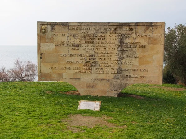 Kabatepe Ari Burnu praia Memorial, Gallipoli — Fotografia de Stock