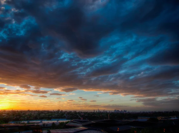 Sonnenuntergang über Melbourne — Stockfoto
