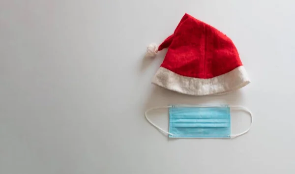 Santa Claus Rot Weiße Mütze Mit Copy Space Concept Weihnachten — Stockfoto