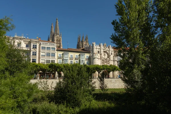 Burgos Spanje Juni 2021 Zicht Boog Van Santa Mara Kathedraal — Stockfoto