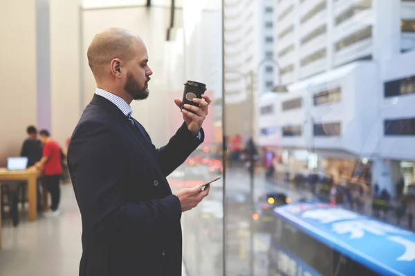 Young man lawyer with mobile telephone — Stock Photo, Image