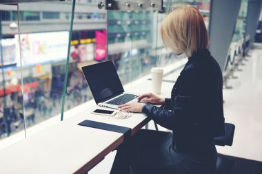 Young female remote programmer