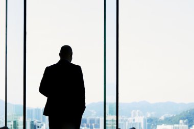 Silhouette of man skilled CEO clipart