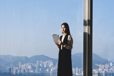 Executive holding portable touch pad