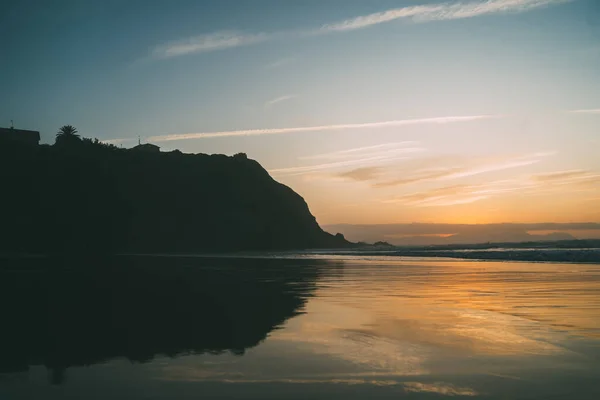 Evening View Scenic Natural View Ocean Rocks Evening Orange Sunset — Stock Photo, Image