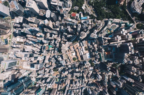 Luchtfoto Landschap Panoramisch Uitzicht Vanaf Drone Van Hong Kong Moderne — Stockfoto