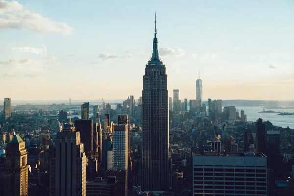 Stadtbild Mit Moderner Architektur Und Hohen Geschäftshäusern Manhattan Luftaufnahme Von — Stockfoto