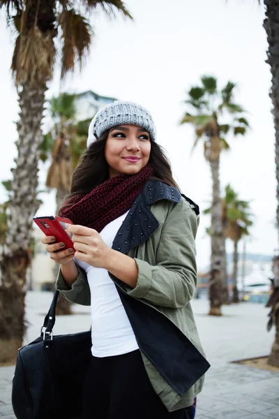 Young happy woman walking — Stock Photo, Image