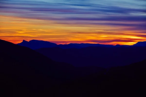 Colorful sunset with clouds