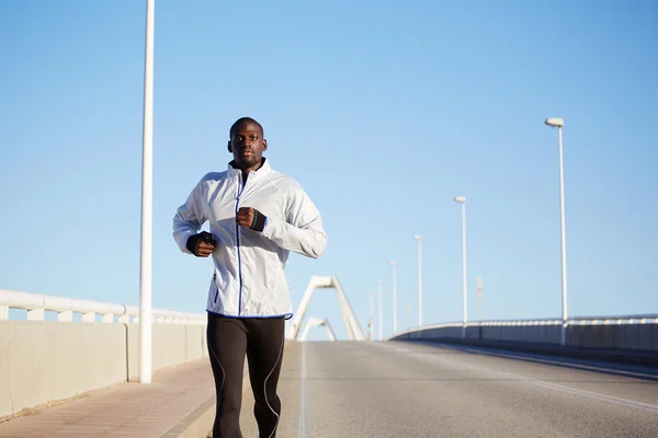 Black sportive man running