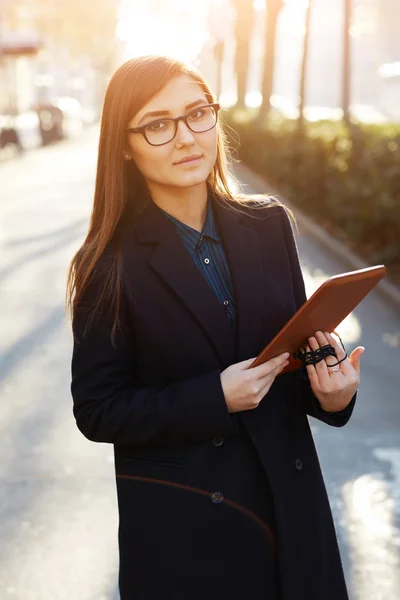 Female student standing outdoors — Stock Photo, Image