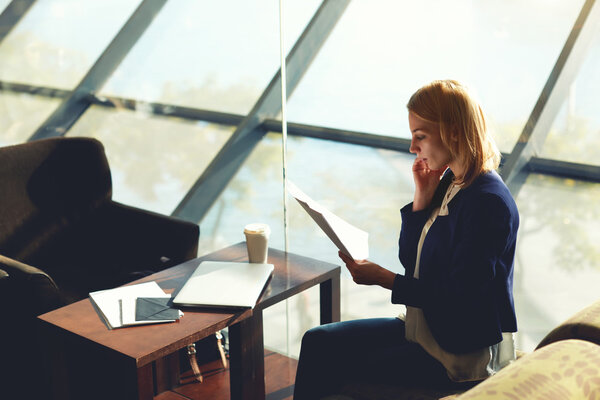 Businesswoman having cell phone conversation