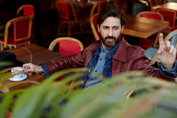 Hipster man with beard — Stock Photo, Image