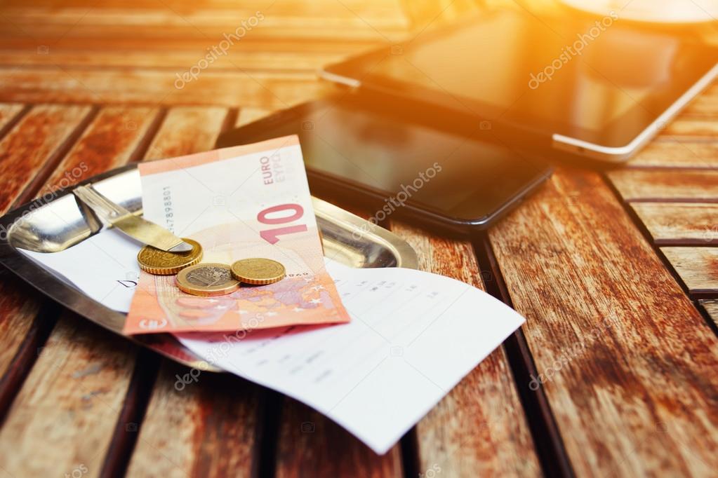 Download Mock Up With Bill Check And Money Stock Photo Image By C Gaudilab 69206023