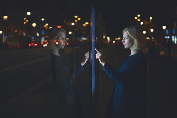 woman verifies account balance