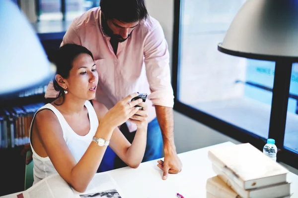 Business people having conversation and work