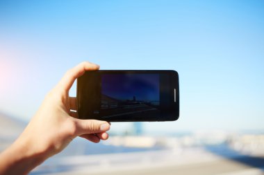 smartphone ile güzel Günbatımı Fotoğraf çekme