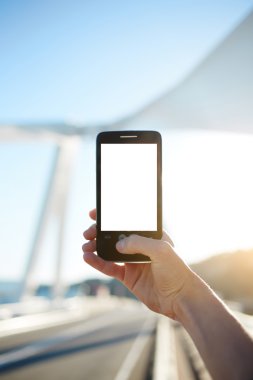 Beyaz kopyalama alanı alanı ile Smartphone