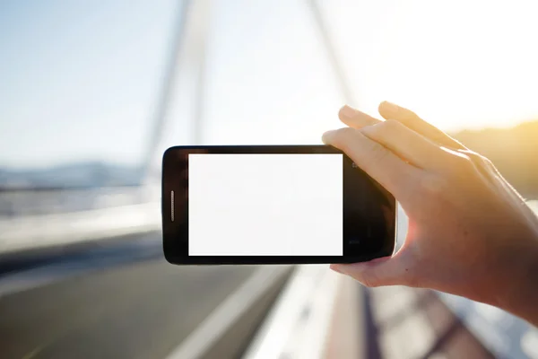 Smartphone met witte ruimte kopieergebied — Stockfoto