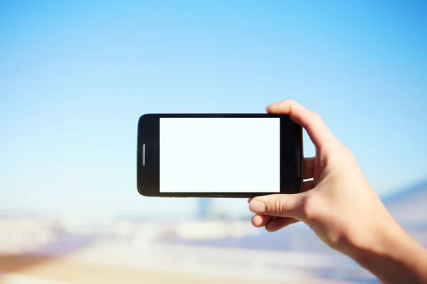 Smartphone s bílým kopie prostoru — Stock fotografie
