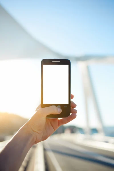 Smartphone con área de espacio de copia blanca —  Fotos de Stock