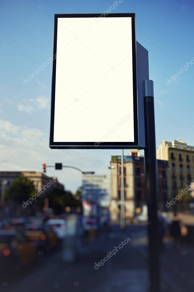 Blank billboard with copy space blurred