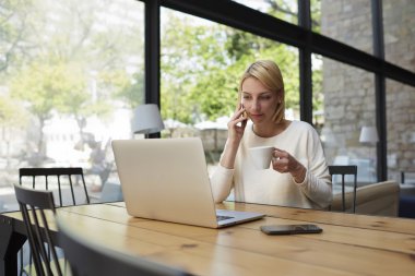 Female freelancer at distance work