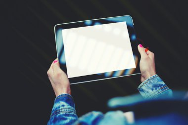 Touch pad with empty display and space for publicity information or advertising text