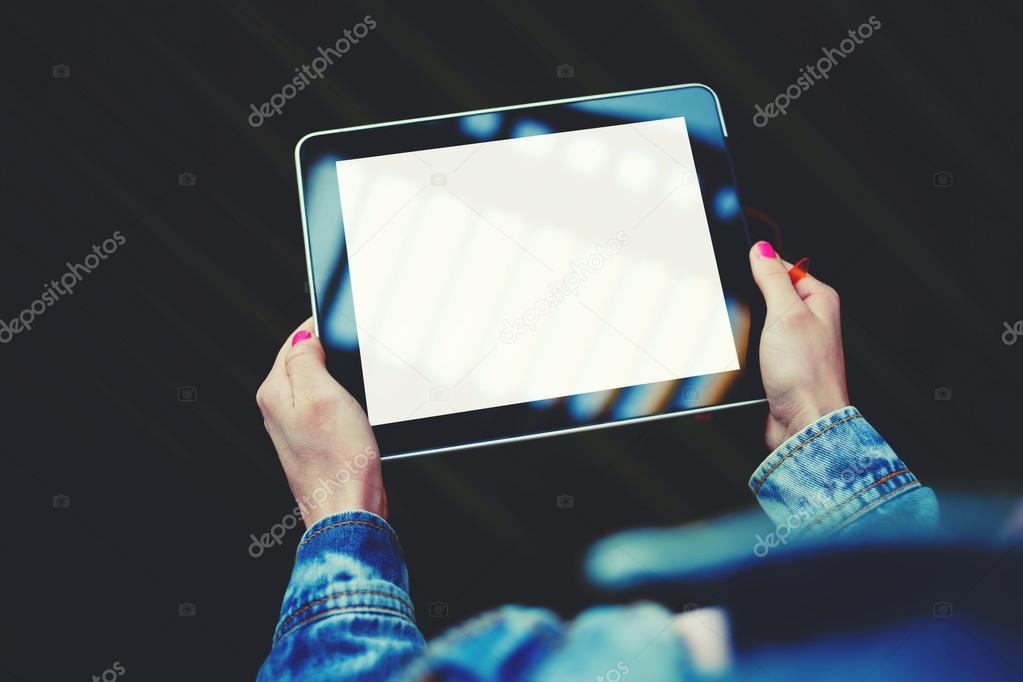 Touch pad with empty display and space for publicity information or advertising text