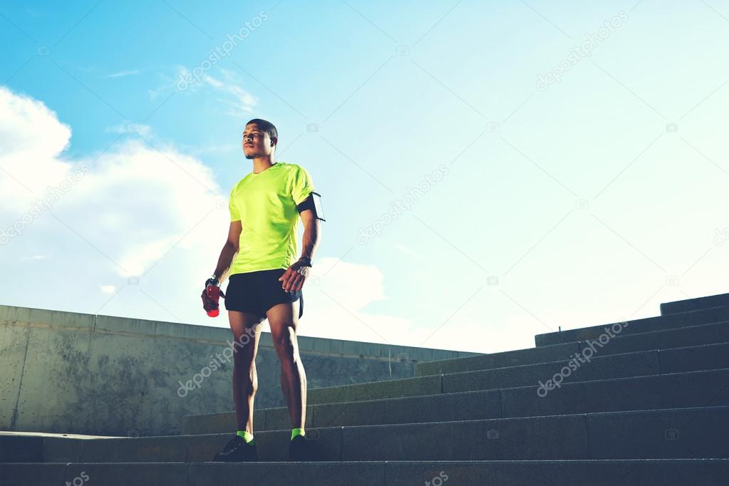 runner man rest after jogging