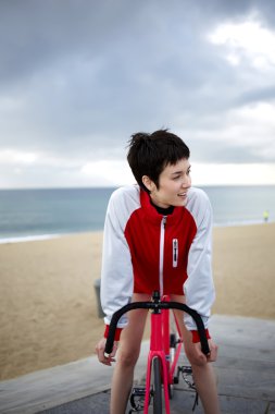 hipster girl resting after an active riding