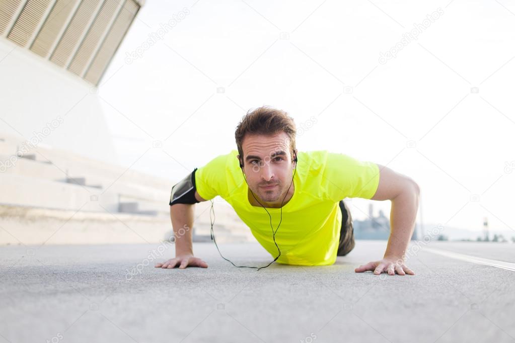 sportsman doing intensive fitness training