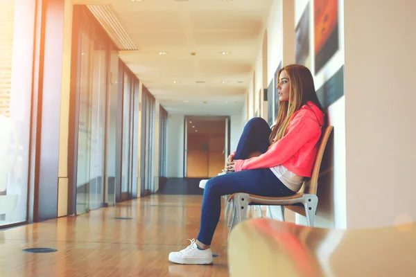 Female student resting after exam preparation — Stock Photo, Image