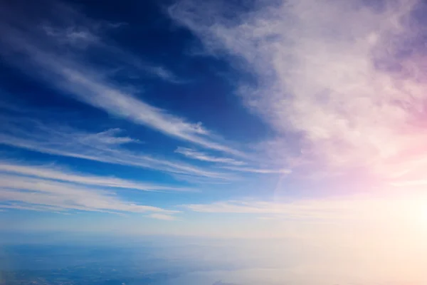 Lovely cloudy sky with flight height — Φωτογραφία Αρχείου