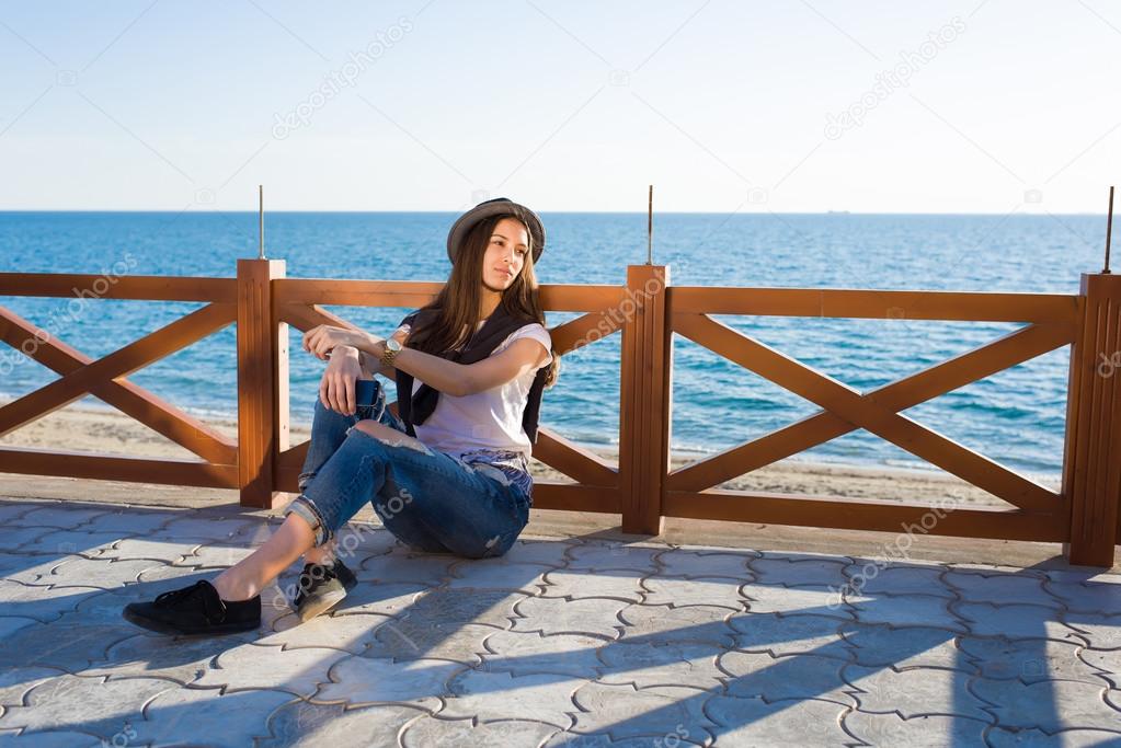Woman enjoying good sunny weather