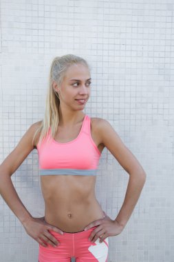 Woman resting after physical exercise outdoors