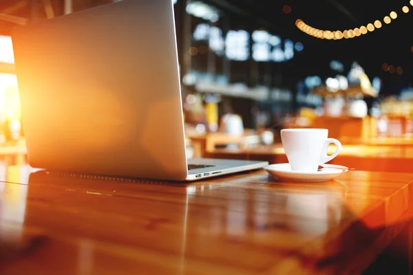 Open laptop computer with space for brand — Stockfoto