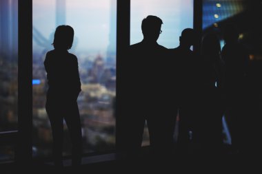 Silhouette of a business partners