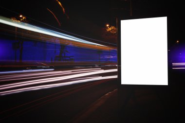Blank billboard with night city on background clipart