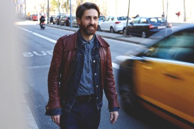 Man with trendy look in urban setting