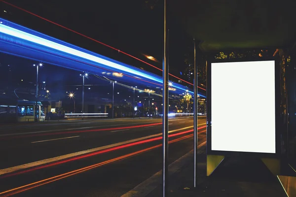 Illuminated blank billboard with copy space — Zdjęcie stockowe