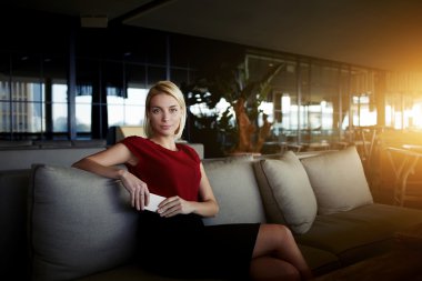 woman employer with mobile smart phone